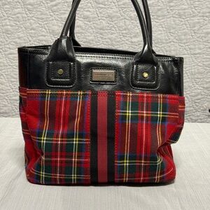 Tommy Hilfiger Red and Black Plaid Tote